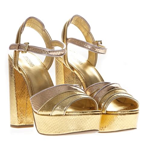 michael kors harper platform gold|Michael Kors platform sandals.